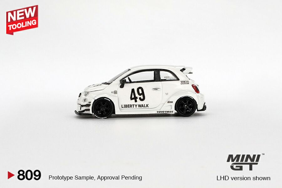 1/64 LB-WORKS X ABAS WORKS ABARTH 595 GARA WHITE (LHD) - MGT00809-L
