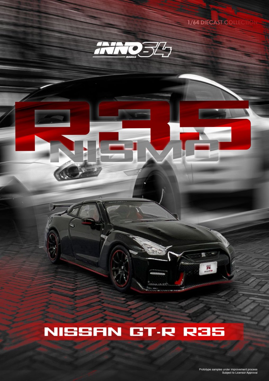 1/64 NISSAN GT-R (R35) NISMO Black - Inno64 - IN64-R35N-BLA