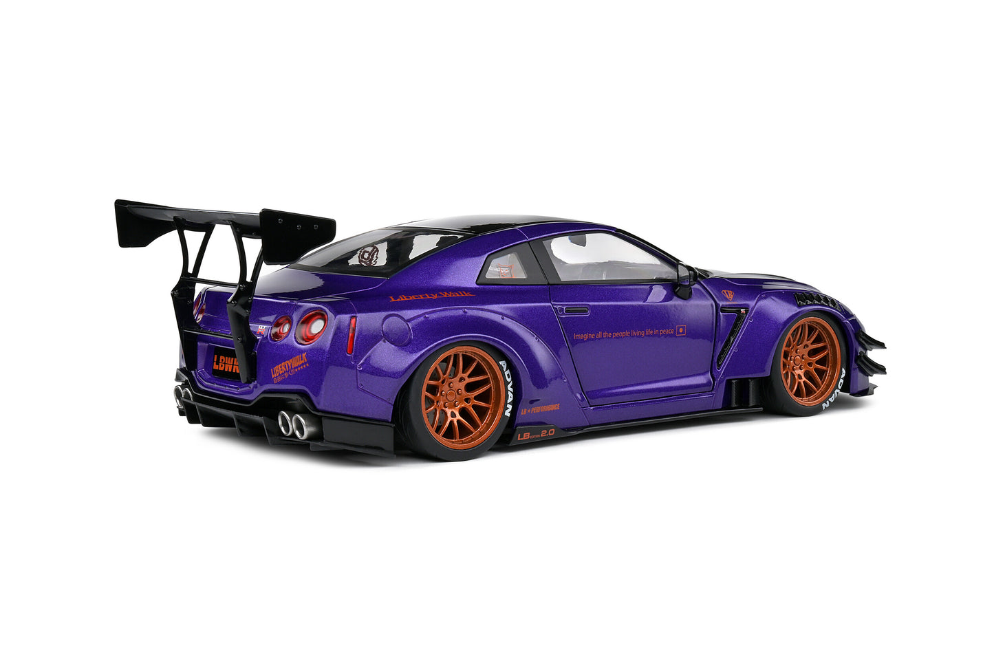 1/18 - NISSAN GT-R (R35) W/ LIBERTY WALK BODY KIT 2.0 – PURPLEZILLA – 2022 - S1805812