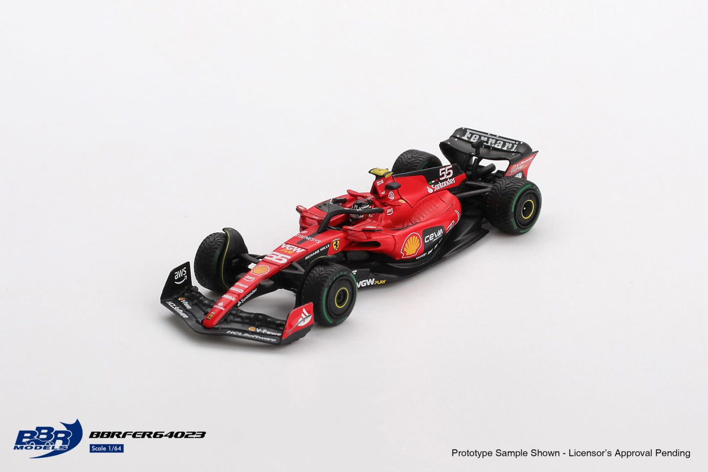 1:64 FERRARI SF23 NO.55 C.SAINZ 2023 MONACO GP - BBR Models - BBRFER64023