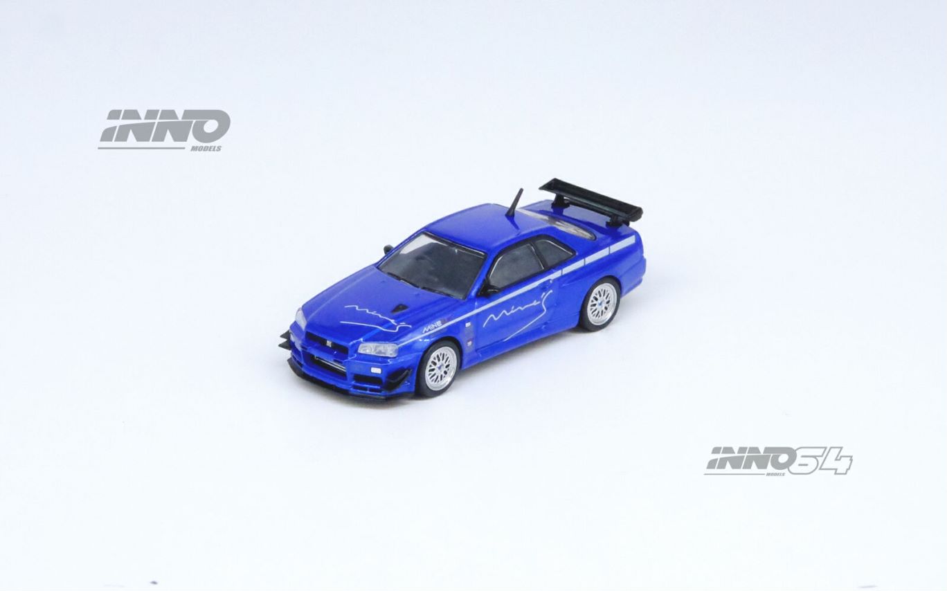 1/64 NISSAN SKYLINE GT-R (R34) V-SPEC Tuned by "MINE'S" - IN64-R34VS-MINES-BL