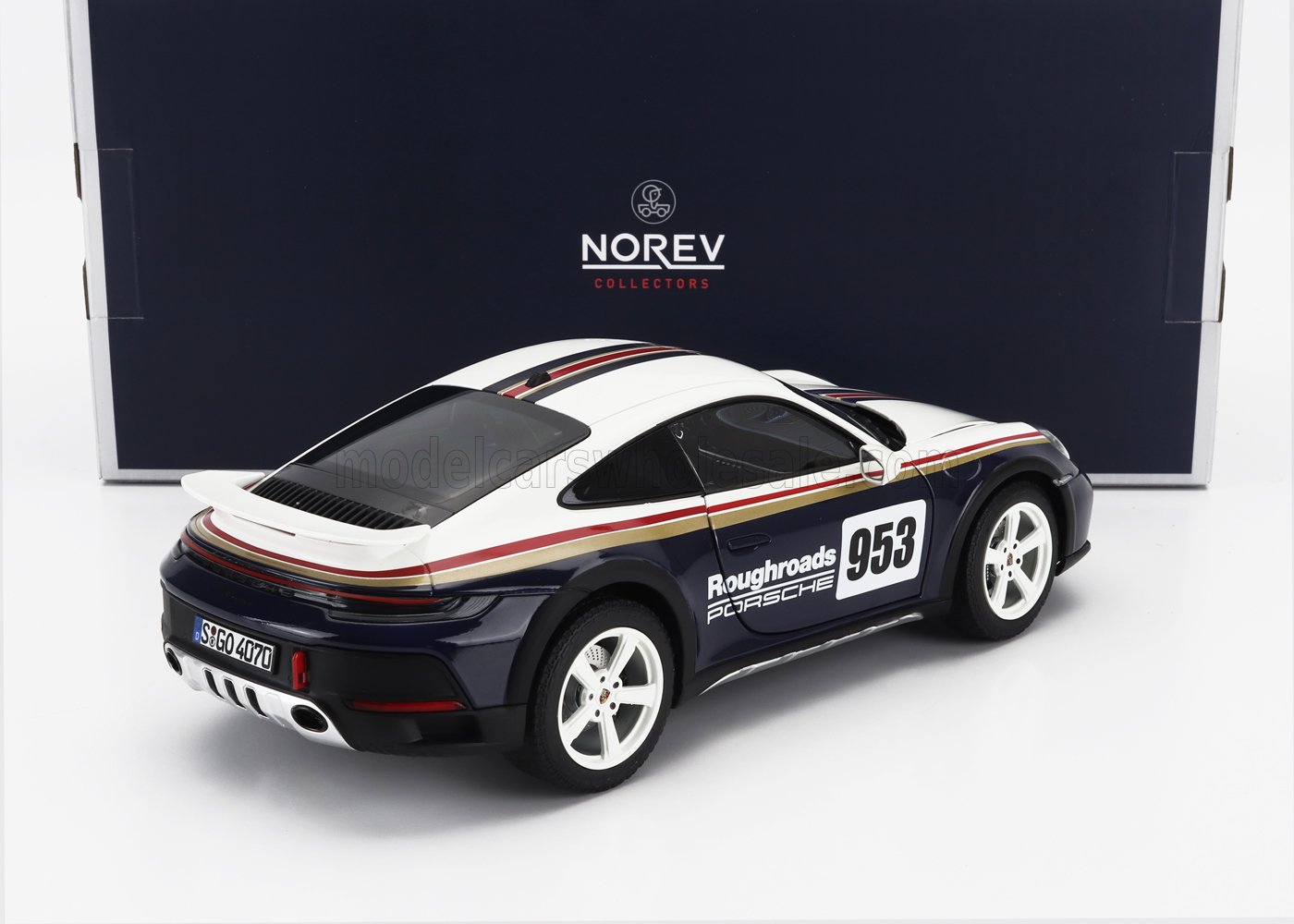 1/18 - PORSCHE 911 992 N 953 RALLY DAKAR ROUGHROADS COUPE 2023 - WHITE BLUE - 187240
