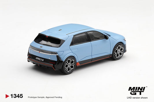 1/64 HYUNDAI IONIQ 5 N PERFORMANCE BLUE MATT (LHD) (KOREAN EXCLUSIVE) - Mini GT - MGT01345-L