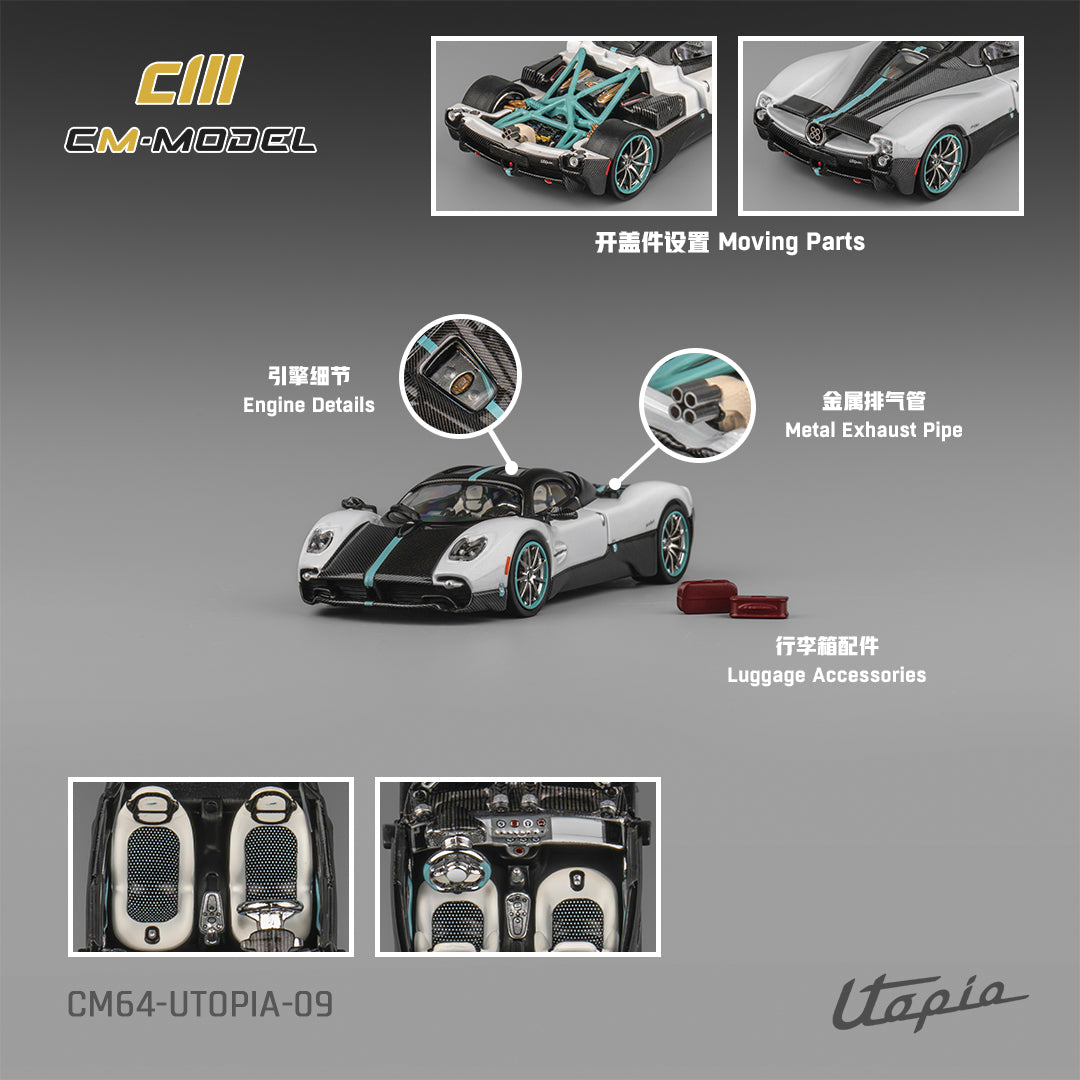 1:64 Pagani Utopia pearl white with carbon - CM Models - CM64-Utopia-09