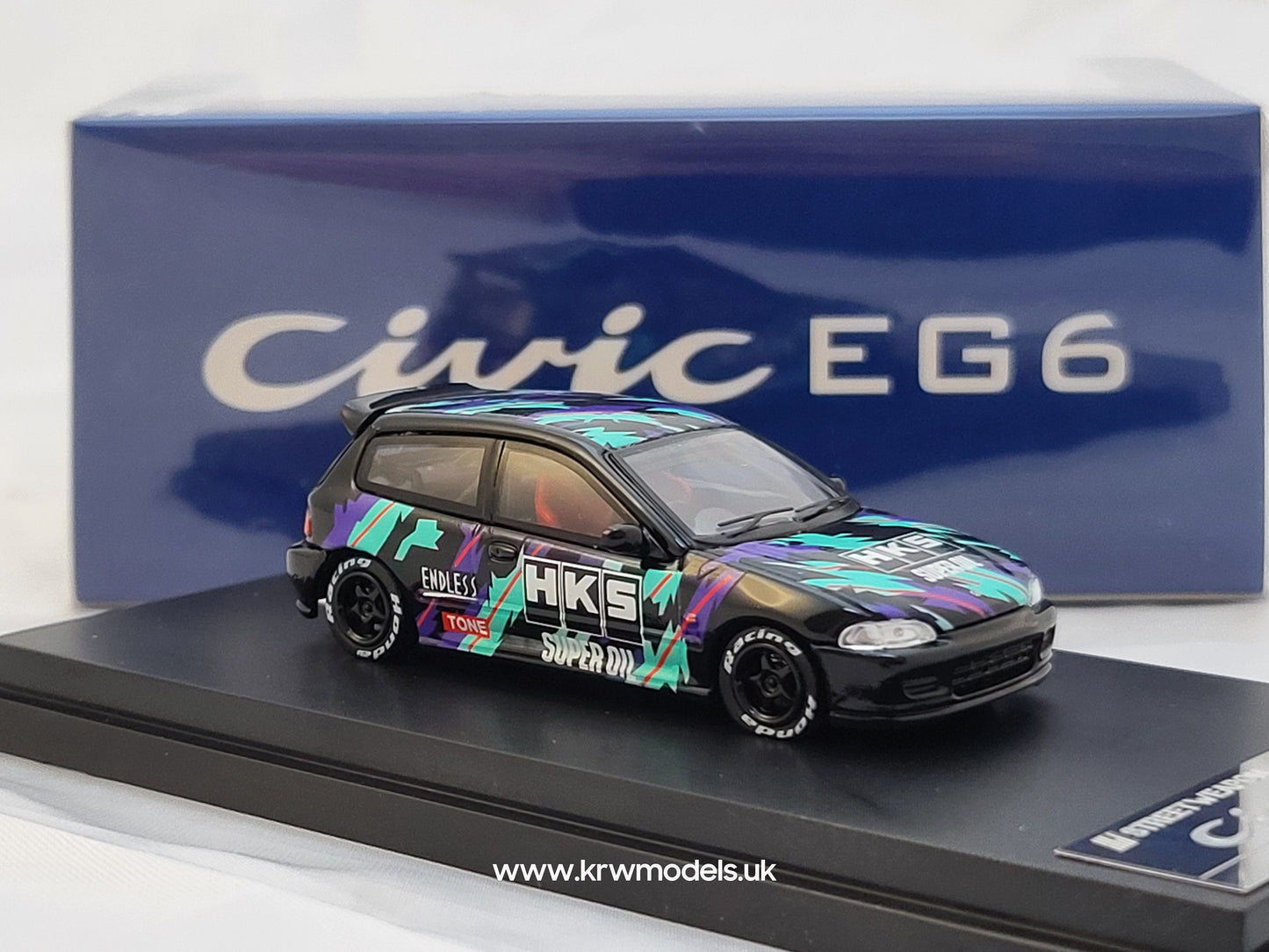 1/64 - Honda Civic EG6 HKS black camouflage - Street Weapon/Stance Hunters