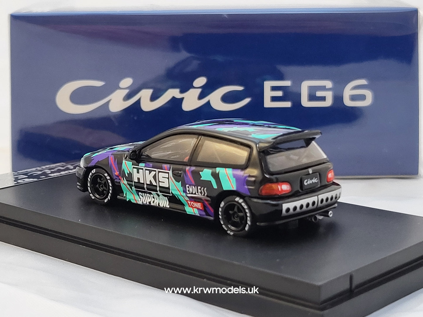 1/64 - Honda Civic EG6 HKS black camouflage - Street Weapon/Stance Hunters