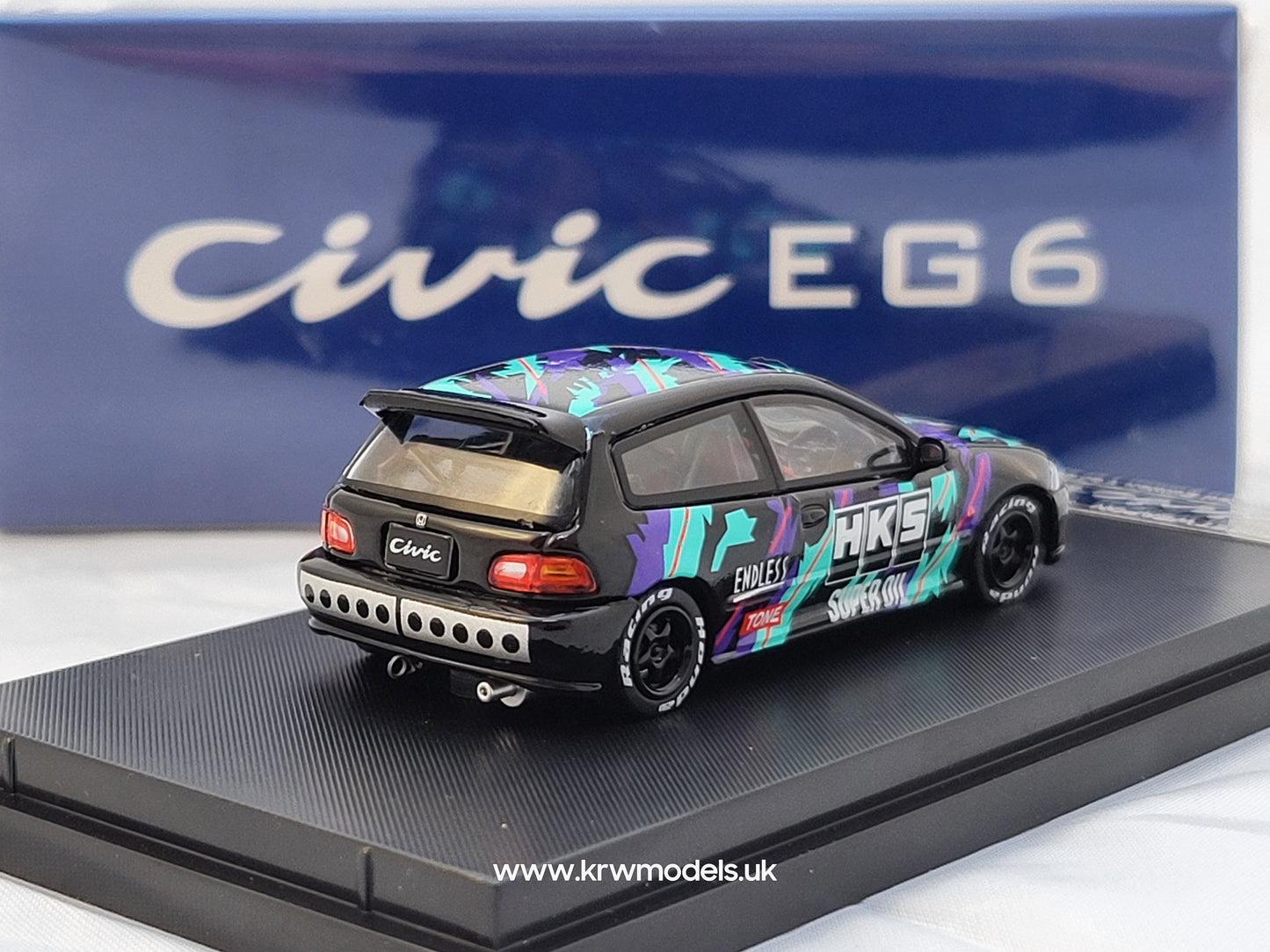 1/64 - Honda Civic EG6 HKS black camouflage - Street Weapon/Stance Hunters