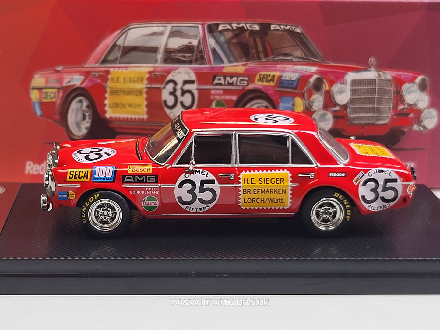 Liberty 64 1/64 - 300 SEL 6.8 AMG, W109 Classic Racing Edition. Red Sow 35 1971 Spa 24