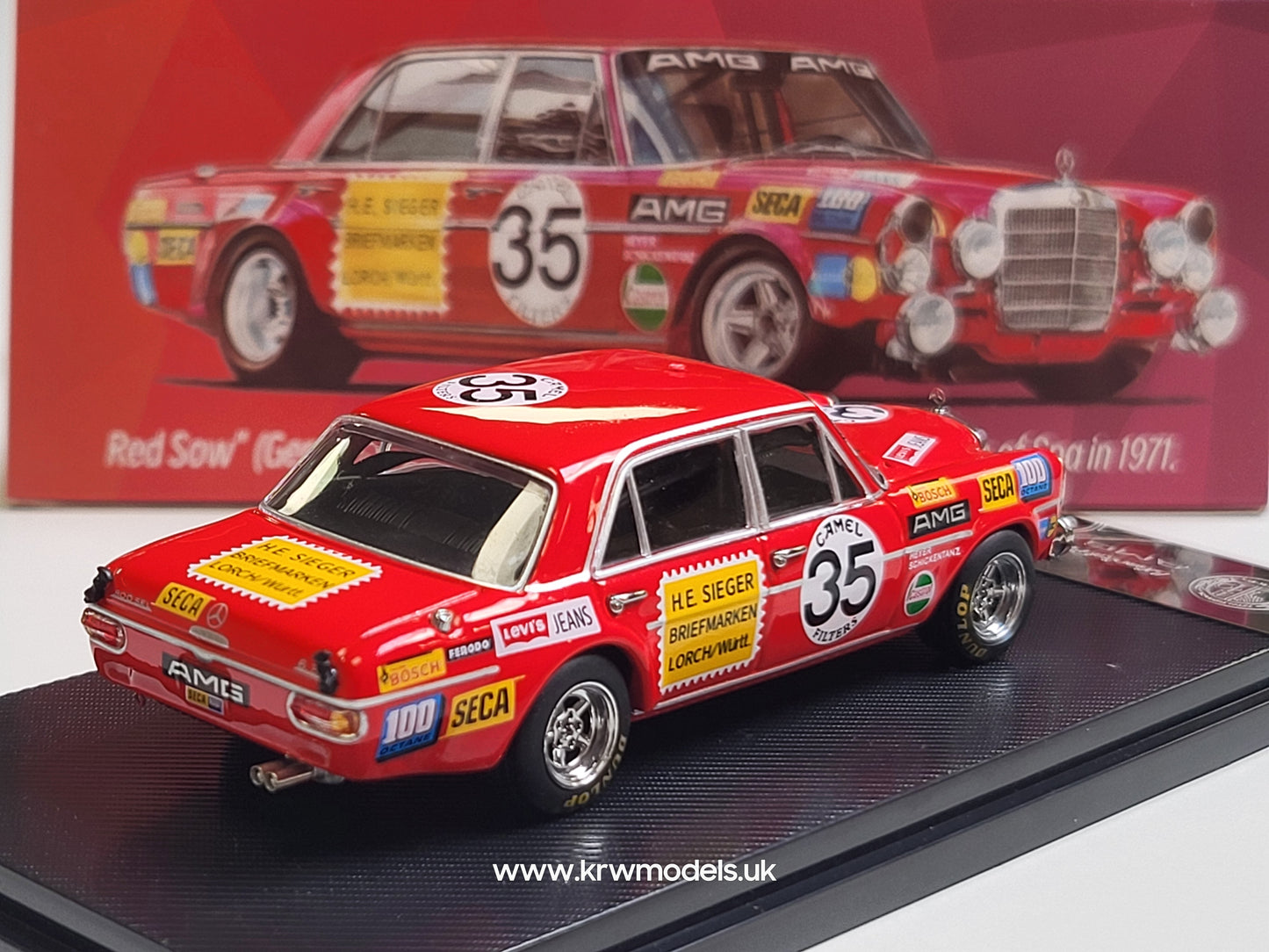 Liberty 64 1/64 - 300 SEL 6.8 AMG, W109 Classic Racing Edition. Red Sow 35 1971 Spa 24