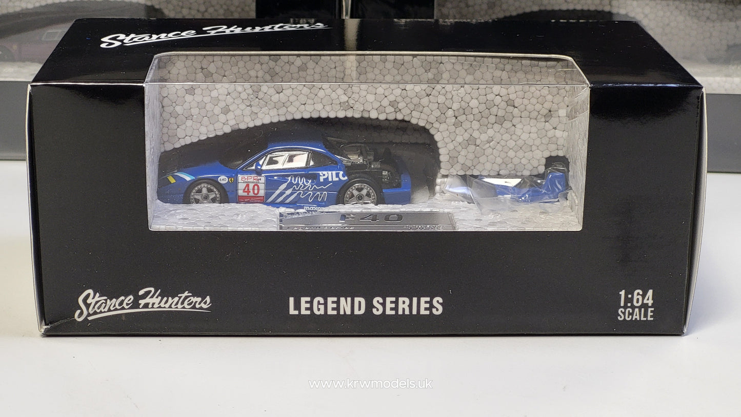 1:64 - Ferrari F40 LM - Pilot Blue#40 - Stance Hunters