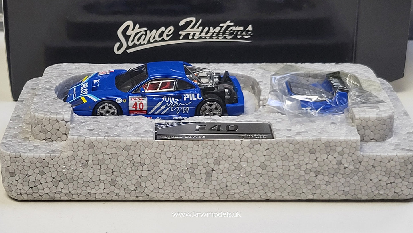 1:64 - Ferrari F40 LM - Pilot Blue#40 - Stance Hunters