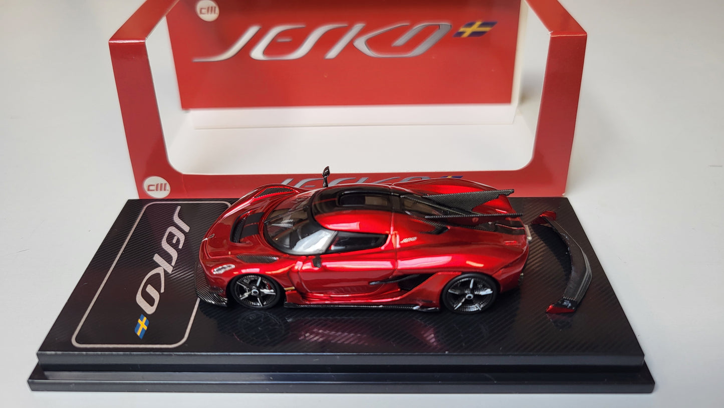 1/64 - Jesko Attack high wing version Cherry Red- CM64-Jesko-03 - CM Models
