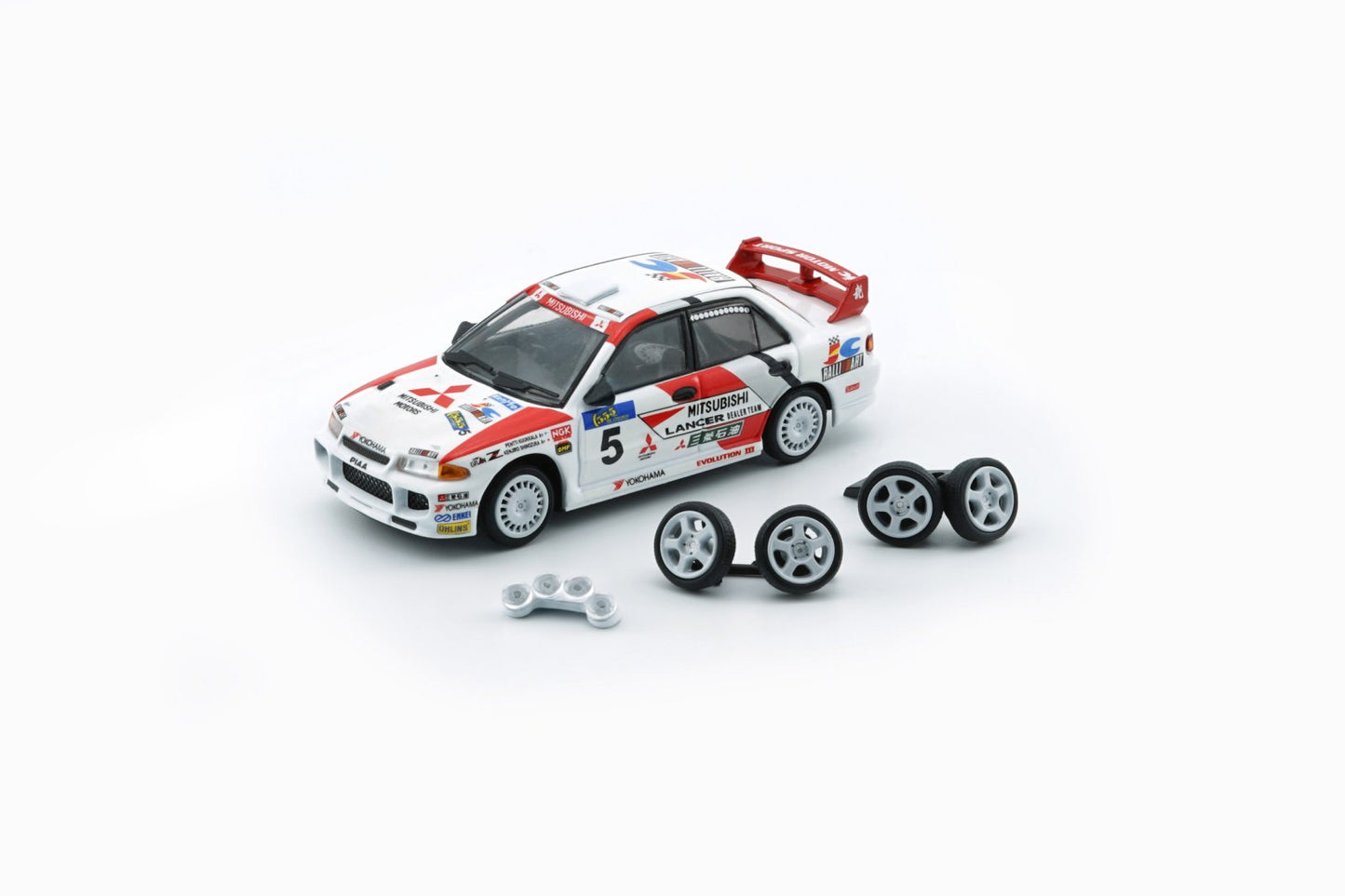 1/64 Mitsubishi Lancer EVO III (RHD) Hong Kong Beijing Rally 1995 #5 Dealer - 64B0223