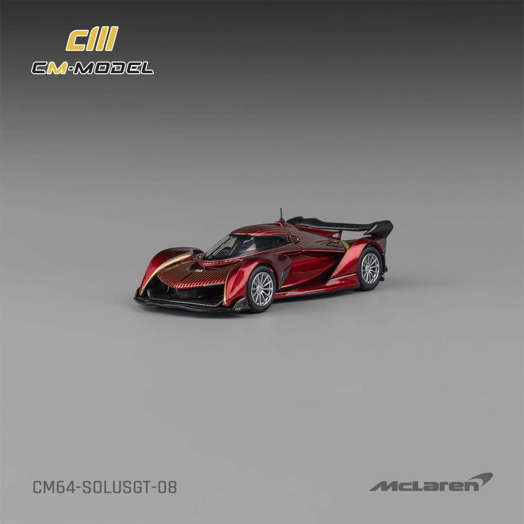 1:64 Mclaren SolusGT Metallic wine red with gold line - CM Models - CM64-SOLUSGT-08