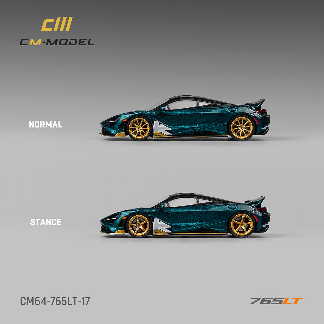 1:64 Mclaren 765LT Metallic black green 765LT - CM64- 765LT-17