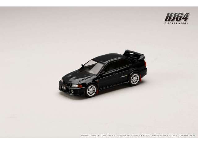 1/64 1998 Mitsubishi Lancer GSR Evolution 5 (CP9A) with Mud flap, pyrenees black - Hobby Japan - HJ642032ABK