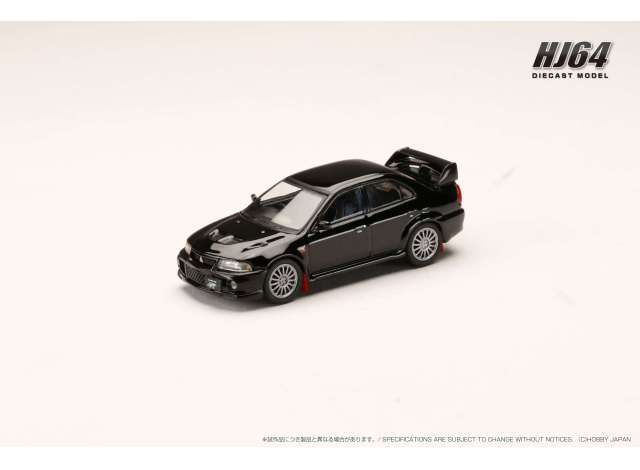 1/64 1999 Mitsubishi Lancer GSR Evolution 6 (CP9A) with Mud flap, pyrenees black - Hobby Japan - HJ642032ABK