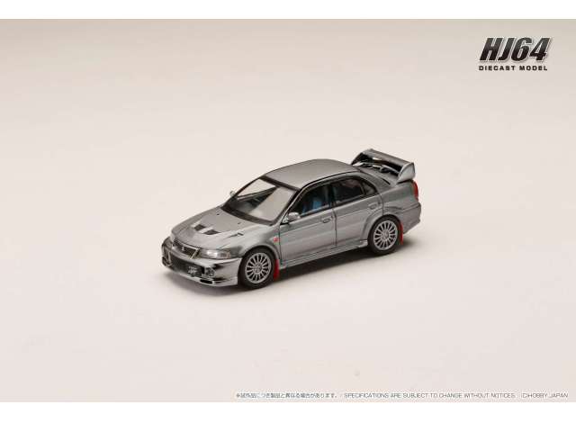 1/64 1999 Mitsubishi Lancer GSR Evolution 5 (CP9A) with Mud flap, Titanium Gray (M) / Customized Colour Version - Hobby Japan - HJ642033AGM