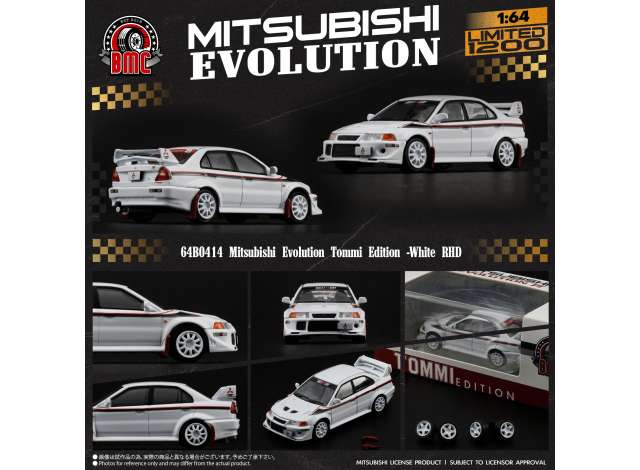 1/64 Mitsubishi Lancer EVO 6.5 Tommi Edition, white - BM64B0414
