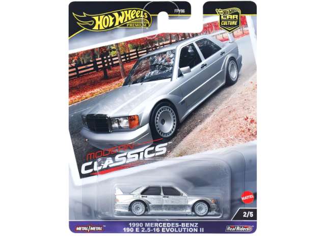 1:64 Hot Wheels - 1990 Mercedes-Benz 190E 2.5-16 Evolution II, silver - Car Culture