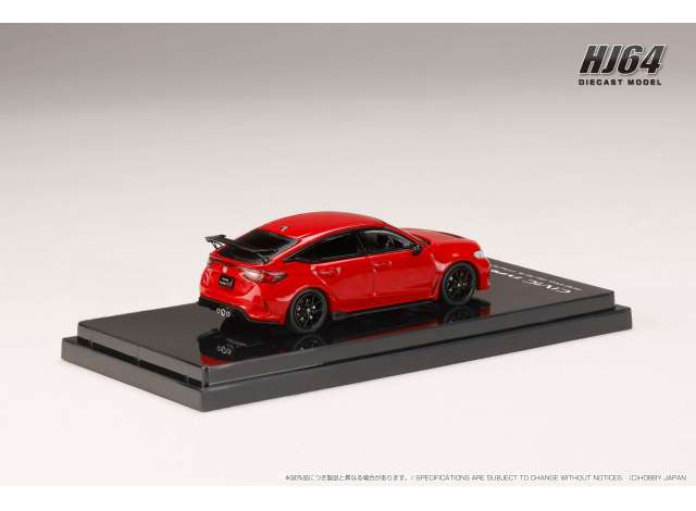 1/64 Honda Civic Type R (FL5), Racing Black Package 2025, flame red - Hobby Japan - HJ644063R