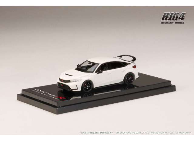 1/64 Honda Civic Type R (FL5), Racing Black Package 2025, championship white - Hobby Japan - HJ644063W