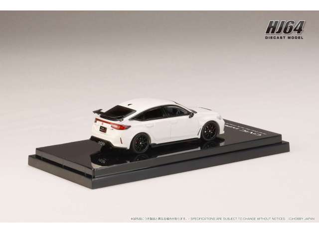 1/64 Honda Civic Type R (FL5), Racing Black Package 2025, championship white - Hobby Japan - HJ644063W