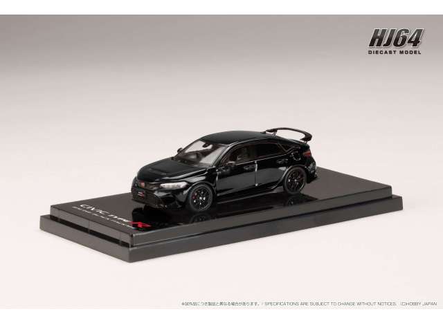 1/64 Honda Civic Type R (FL5), Racing Black Package 2025, crystal black pearl - Hobby Japan - HJ644063BK