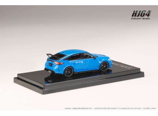 1/64 Honda Civic Type R (FL5), Racing Black Package 2025, racing blue pearl - Hobby Japan - HJ644063BL