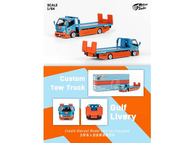 1/64 - 300 series flatbed trailer Custom Tow Truck Gulf - Micro Turbo