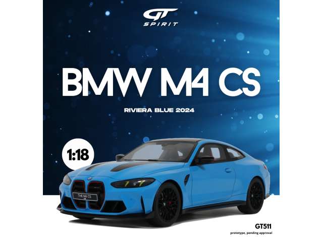 1/18 - 2024 BMW M4 CS Riviera blue - GTS 511 - GT Spirit