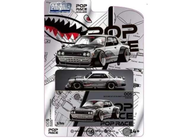 1/64 Nissan Skyline GT-R V8 Drift *Hakosuka*, metallic silver - Poprace Enigma PRE005