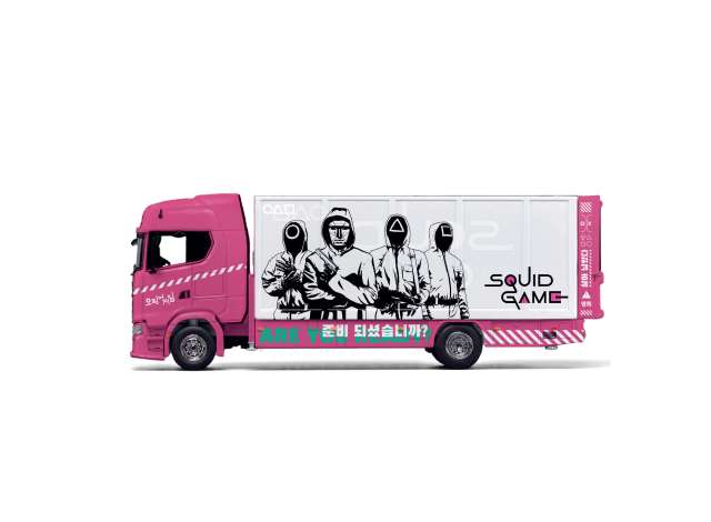 1/64 - Scania Super Truck *Squid Game 2*, white/pink- Tiny Toys - tinyATC66318