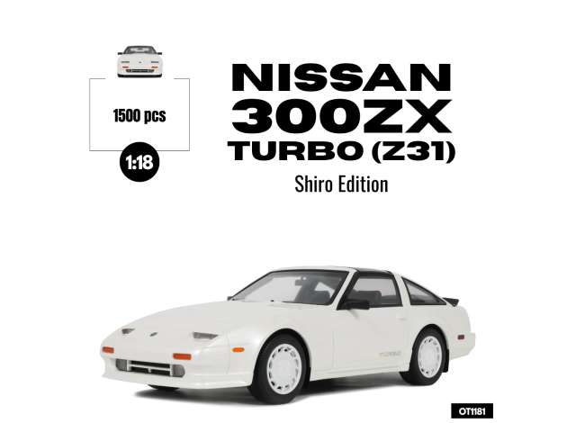 1/18 1988 Nissan 300ZX Turbo (Z31) Shiro Edition white pearl - Otto Models - OT1181