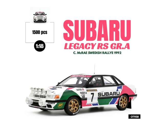 1/18 1992 Subaru Legacy RS GR.A #7 C.McRAE Swedish Rallye - Otto Models - OT1158