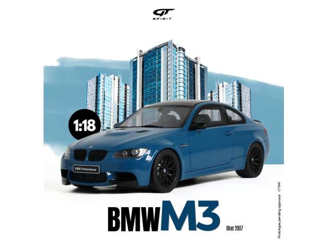 1/18 - 2007 BMW M3 E92 blue - GT941 - GT Spirit