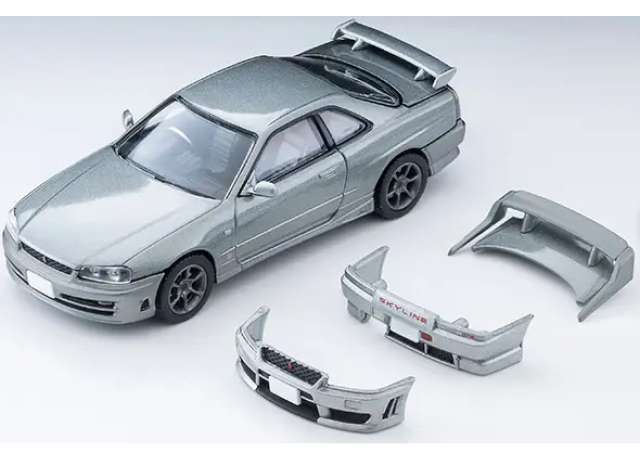 1/64 2000 Nissan Skyline 2-Door Sports Coupe 25GT TURBO with Optional Parts, silver - Tomica Limited Vintage - TLV-N353a