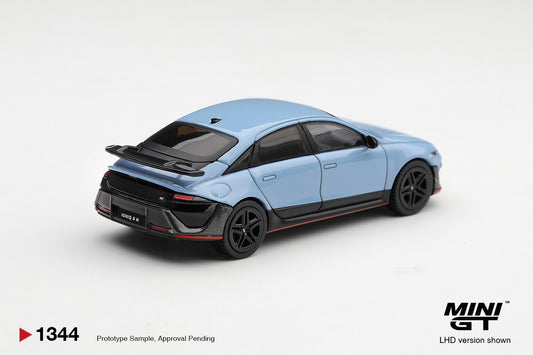 1/64 HYUNDAI IONIQ 6 N PERFORMANCE BLUE PEARL (LHD) (KOREAN EXCLUSIVE) - Mini GT - MGT01344-L