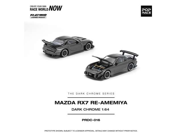 1/64 Mazda RX-7 RE-Amemiya, dark chrome - Poprace - PRDC016