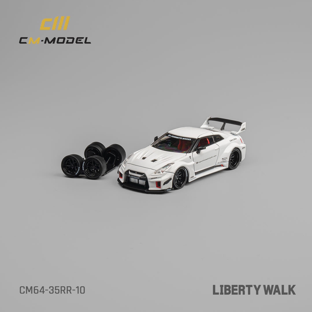 1:64 Nissan LBWK Supersilhouette 35GT-RR White - CM64- 35RR-10