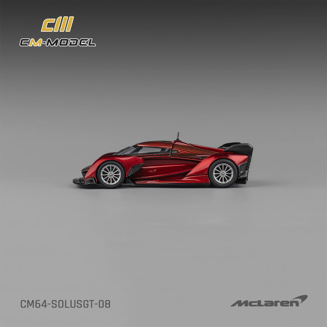 1:64 Mclaren SolusGT Metallic wine red with gold line - CM Models - CM64-SOLUSGT-08