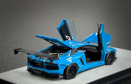 1/64 - LBWK Lamborghini Aventador LP700-4 Blue - PGM - PGM 640413
