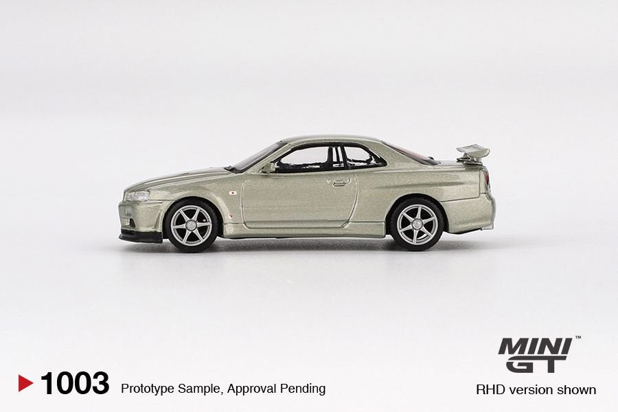 1/64 NISSAN SKYLINE GT-R (R34) V-SPEC II NURMILLENIUM JADE (RHD) BLISTER PACKAGING - MGT01003-BL