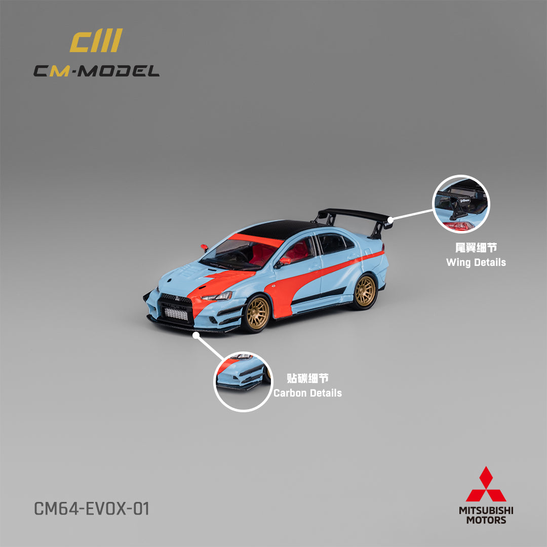 1:64 Misubishi Lancer EvoX Varis Widebody Orange & Blue - CM Models - CM64-EVOX-01