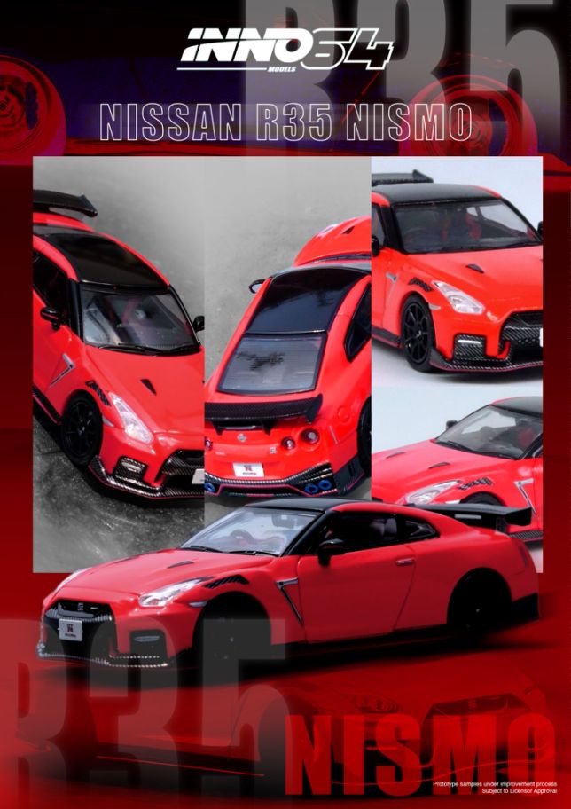 1/64 NISSAN GT-R (R35) NISMO Red - Inno64 - IN64-R35N-RED