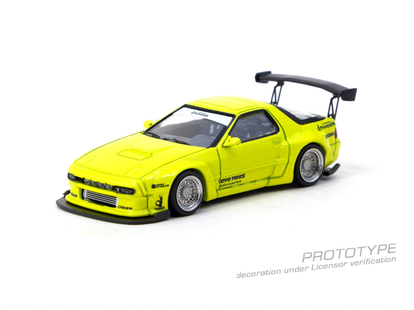 1/64 Pandem Mazda RX-7 FC3S, yellow - Tarmac Models - TC-T64R-066-YL