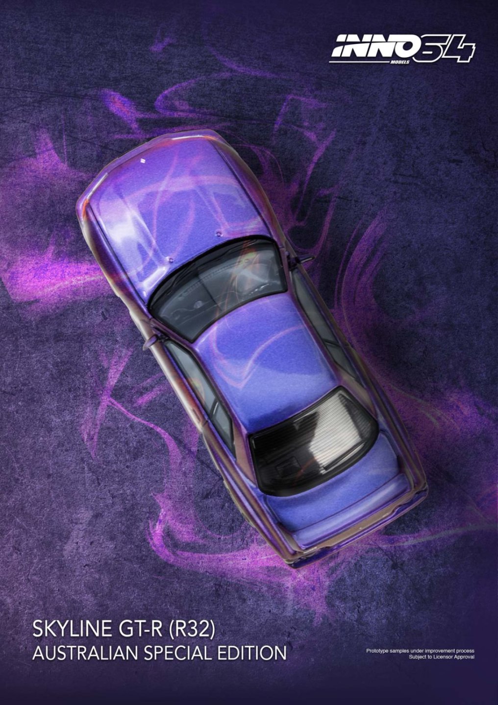 1/64 SKYLINE GT-R (R32) Midnight Purple Australia Special Edition - Inno64 - IN64-R32-MP