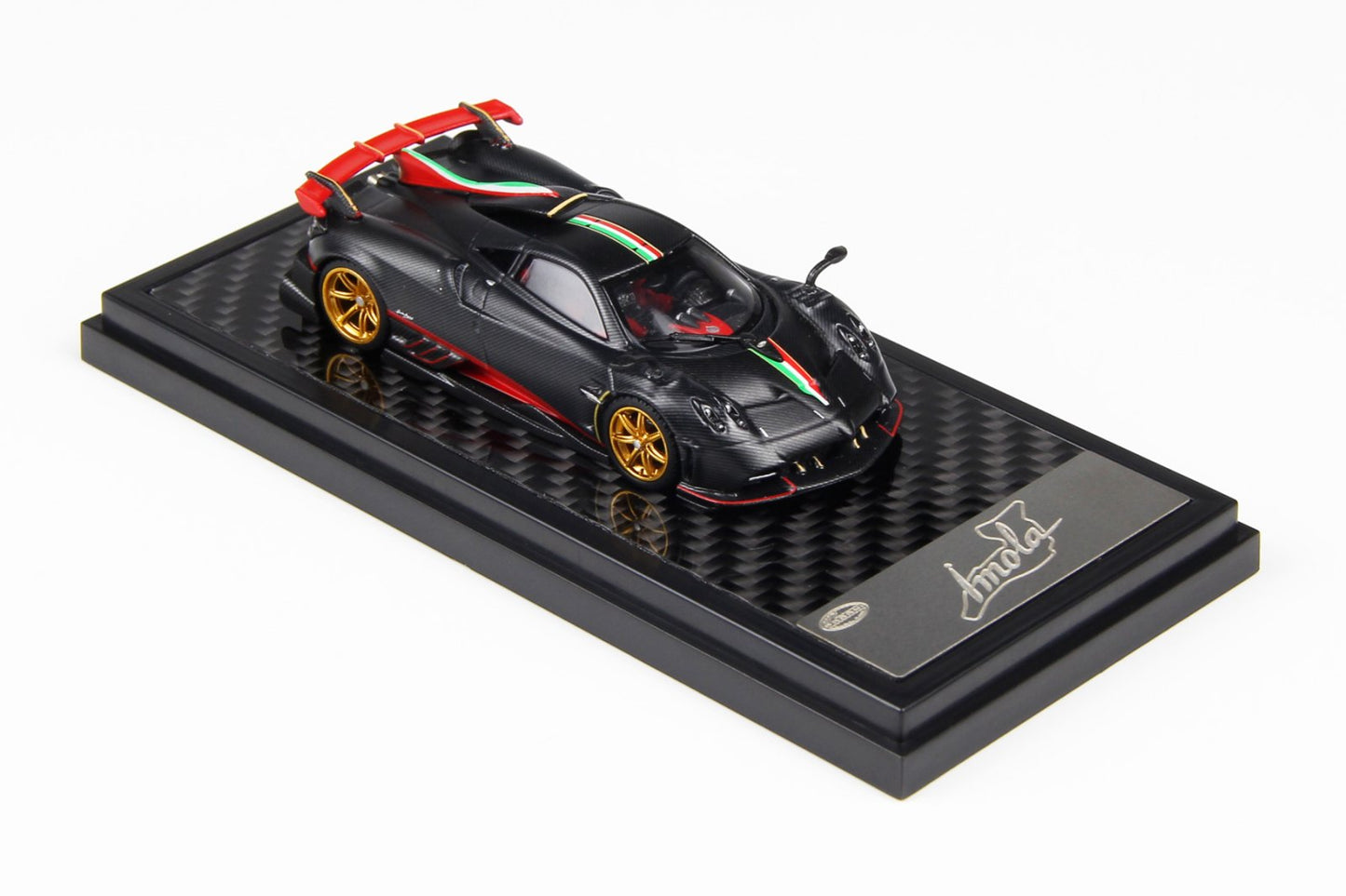 1/64 Pagani Imola (Matte Black carbon with Italian flag) - LCD Models - LCD64041-MBCI