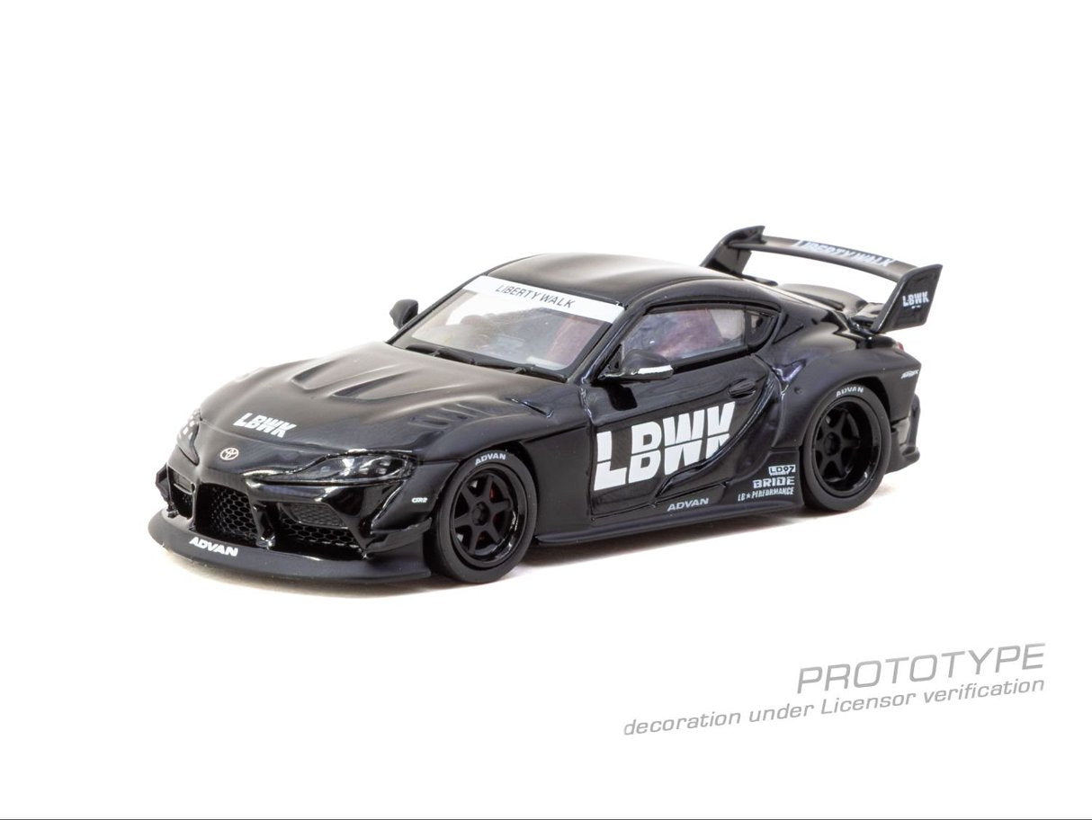 1/64 LB-WORKS TOYOTA SUPRA (A90) Black - Tarmac Works - T64-109-BK ** Pre Order**