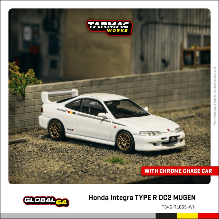 1/64 Honda Integra TYPE R DC2 MUGEN Championship White - Tarmac Models - T64G-TL059-WH